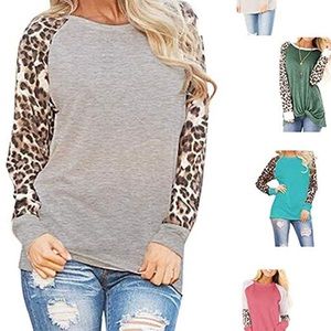 Leopard Raglan NWOT